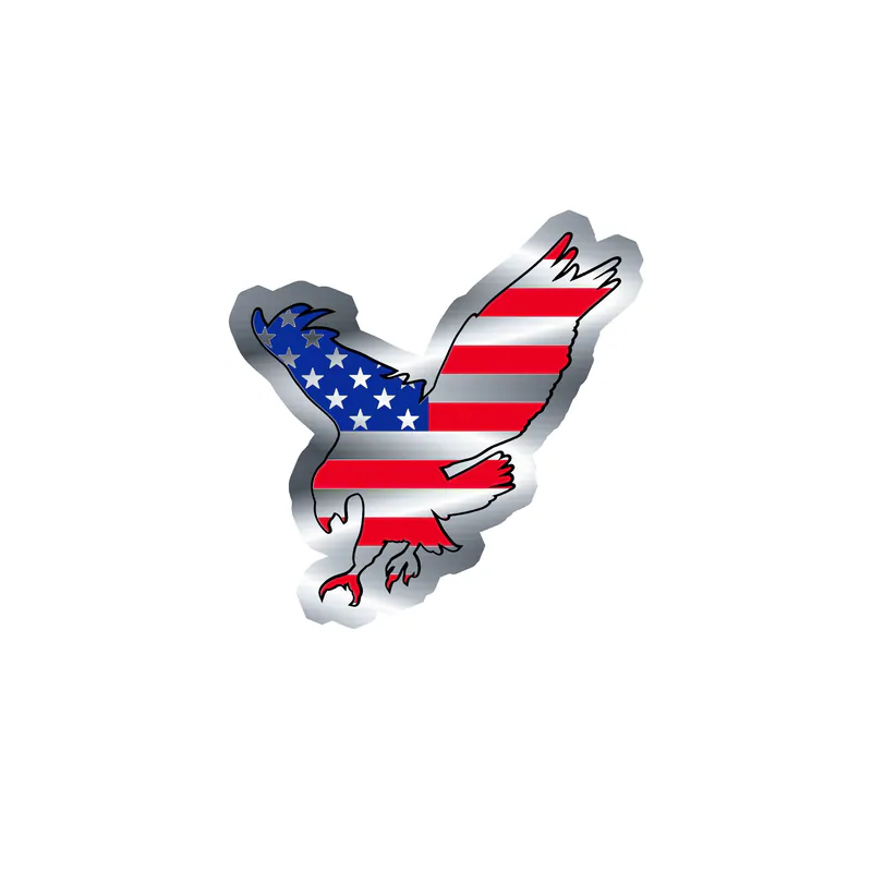 Fourth Of July Silver Chrome Vinyl Sticker - Custom Size