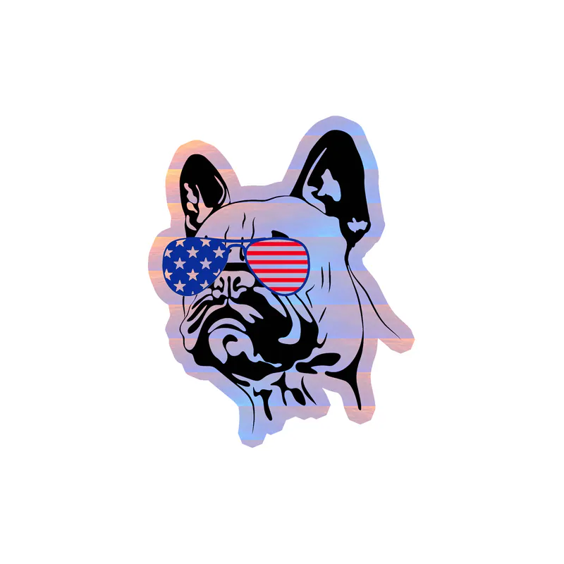 Fourth Of July Holographic Vinyl Sticker - Custom Size