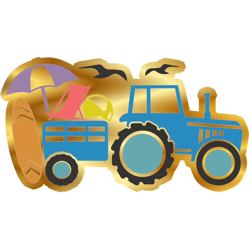 Summer Tractor - Gold Chrome Vinyl Decal