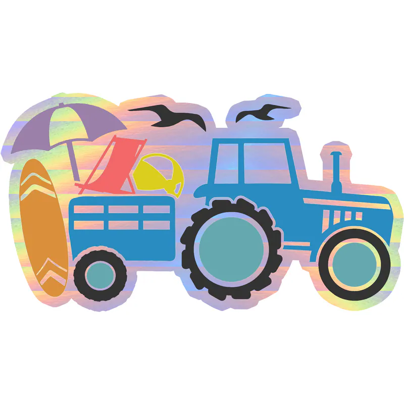 Summer Tractor - Holographic Vinyl Decal
