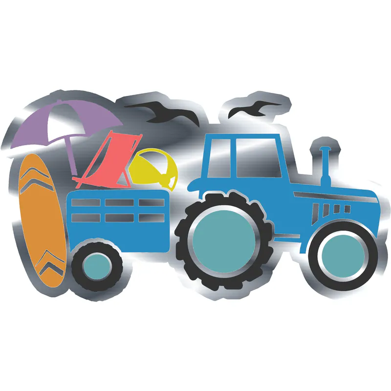 Summer Tractor - Silver Chrome Vinyl Decal