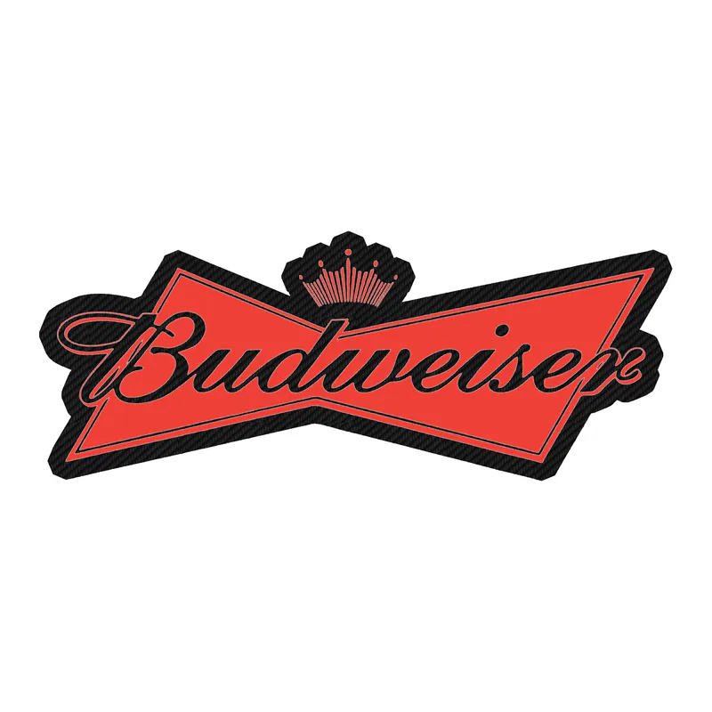 Budweiser Carbon Fiber Vinyl Decal - Custom Size