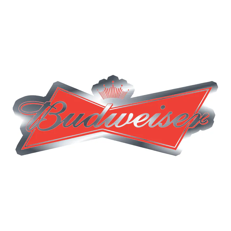 Budweiser Silver Chrome Vinyl Decal - Custom Size