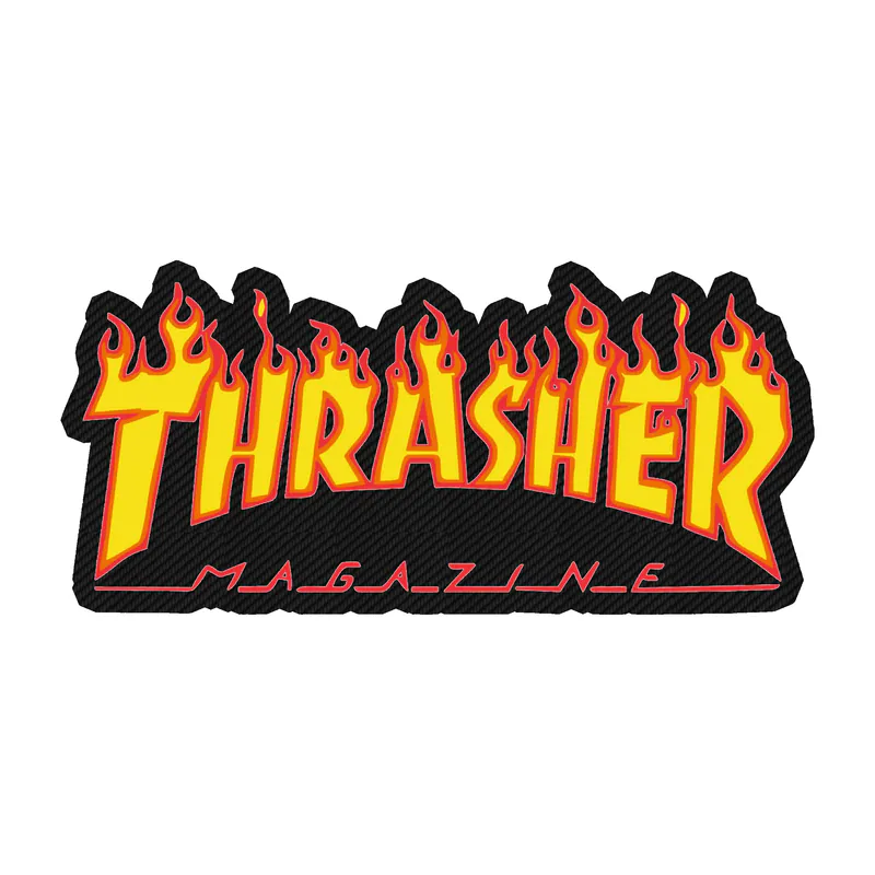 Thrasher Carbon Fiber Vinyl Decal - Custom Size