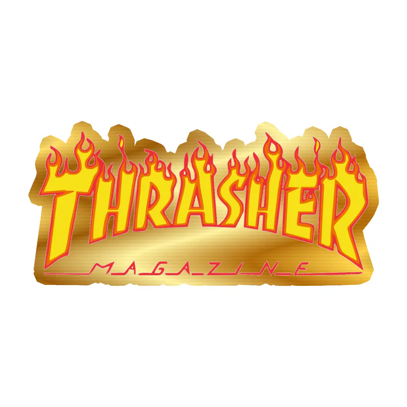 Thrasher Gold Chrome Vinyl Decal - Custom Size