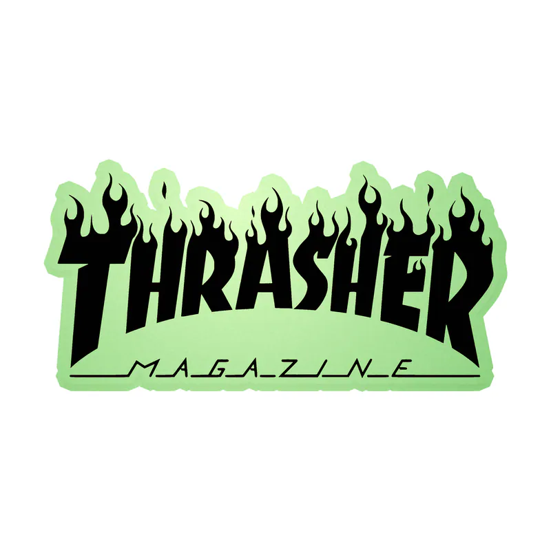 Black and White Thrasher Glow in the Dark Vinyl Decal - Custom Size