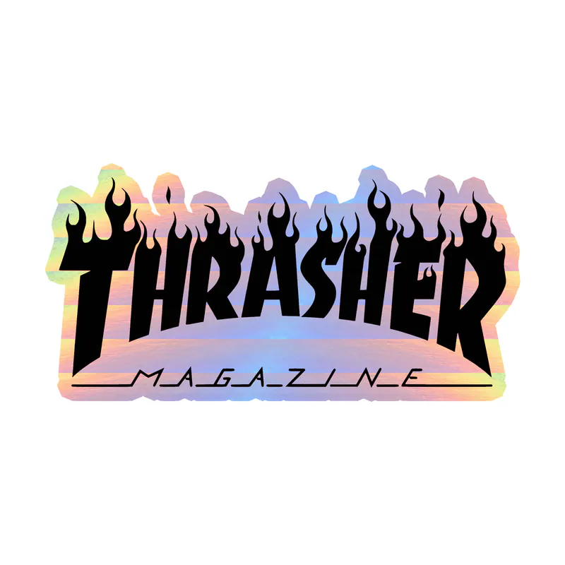 Black and White Thrasher Holographic Vinyl Decal - Custom Size