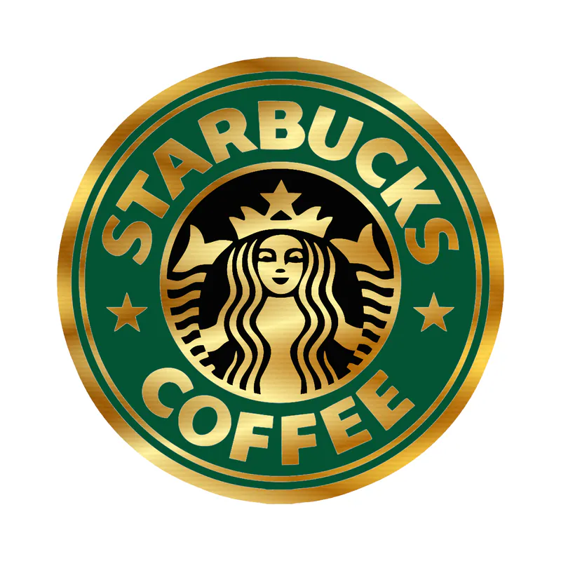 Starbucks Gold Chrome Vinyl Decal