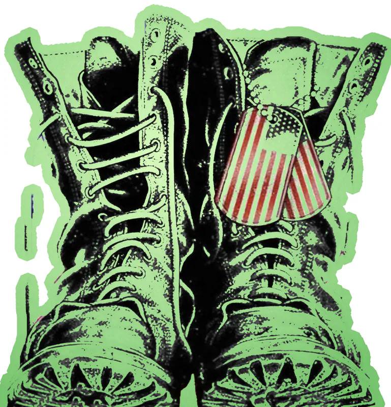Custom for Chris C - Boots & Dog tags - Glow in the Dark Vinyl Sticker - Custom Size