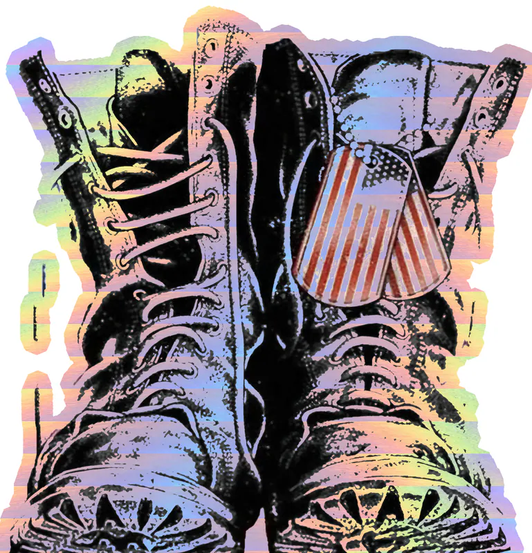 Custom for Chris C - Boots & Dog tags - Holographic Vinyl Sticker - Custom Size