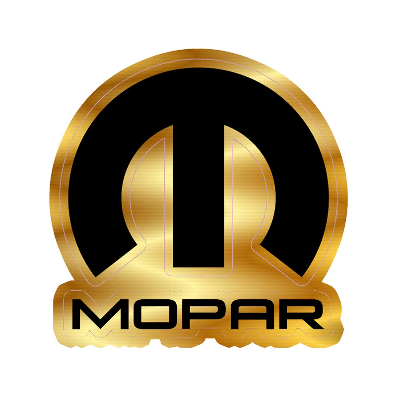 Mopar - Black M With Name - Gold Chrome Vinyl Decal - Custom Size