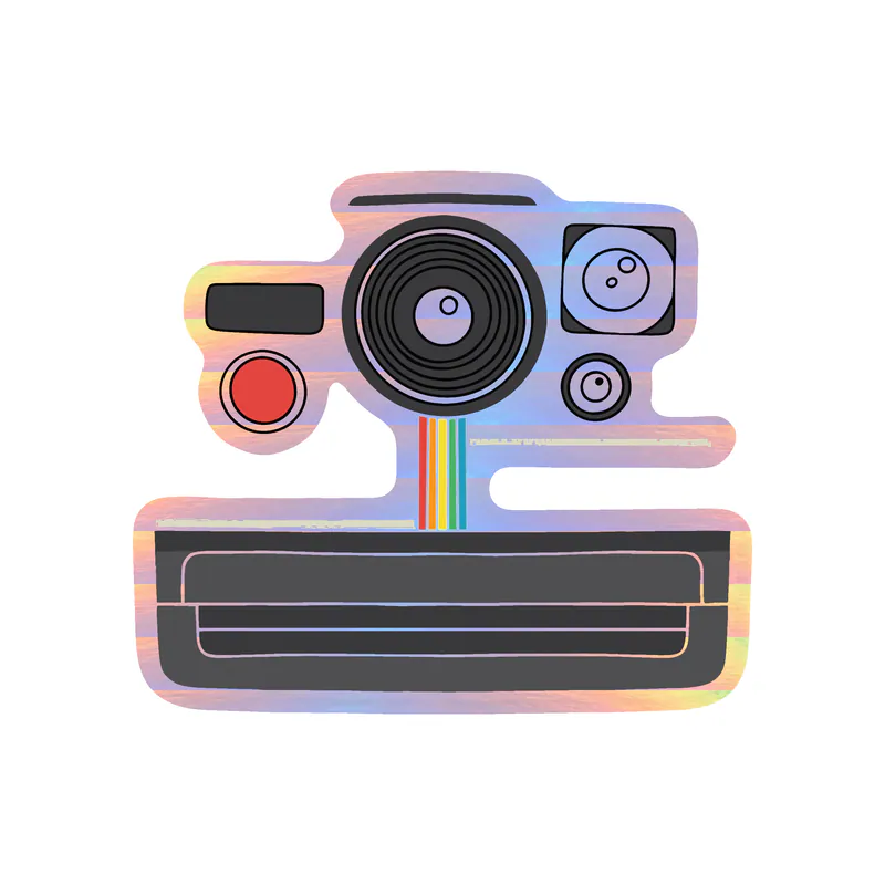 Polaroid Camera Holographic Vinyl Decal - Custom Size