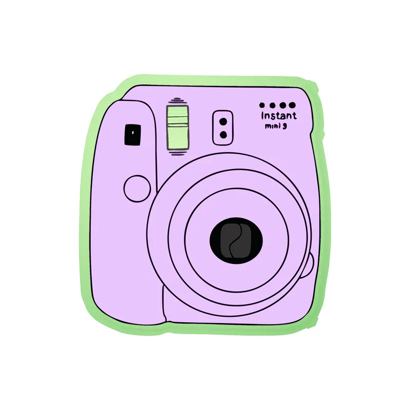 Polaroid Camera Glow in the Dark Vinyl Decal - Custom Size