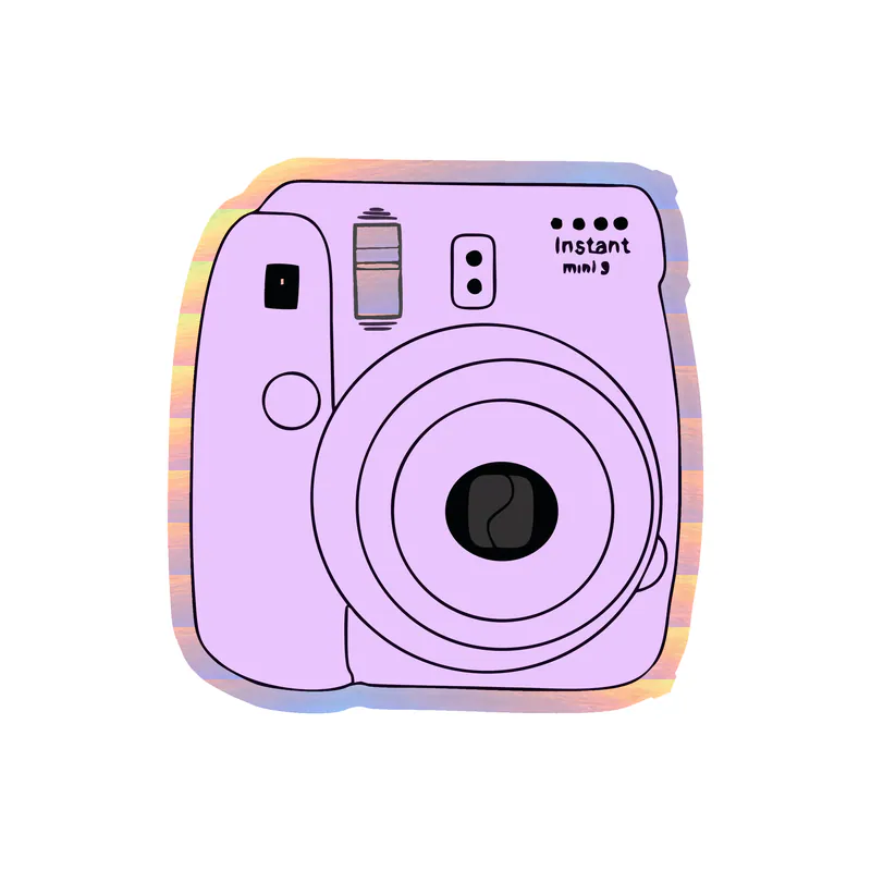 Polaroid Camera Holographic Vinyl Decal - Custom Size