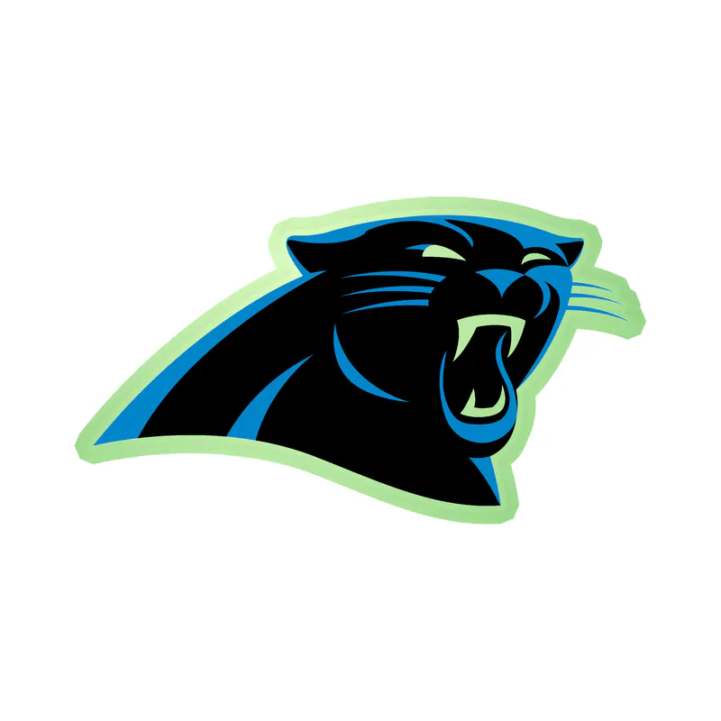 Carolina Panthers Glow in the Dark Vinyl Decal - Panther's Head - Custom Size