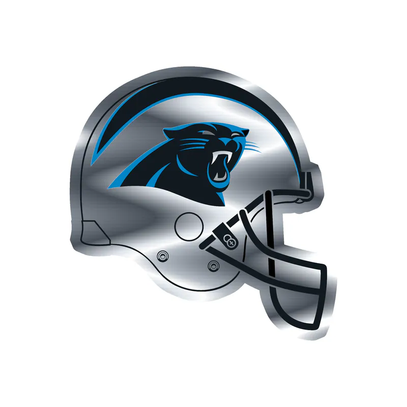Carolina Panthers Silver Chrome Vinyl Decal - Helmet - Custom Size