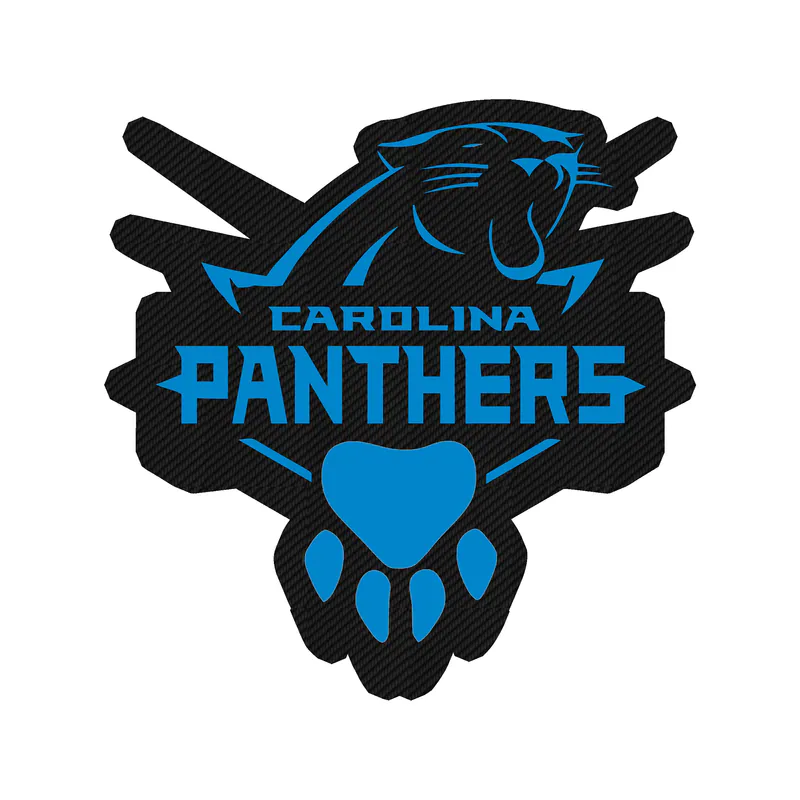 Carolina Panthers Carbon Fiber Vinyl Decal - Paw - Custom Size