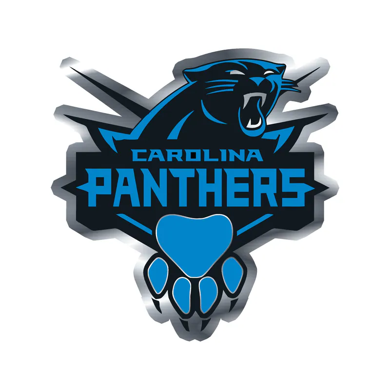 Carolina Panthers Silver Chrome Vinyl Decal - Paw - Custom Size