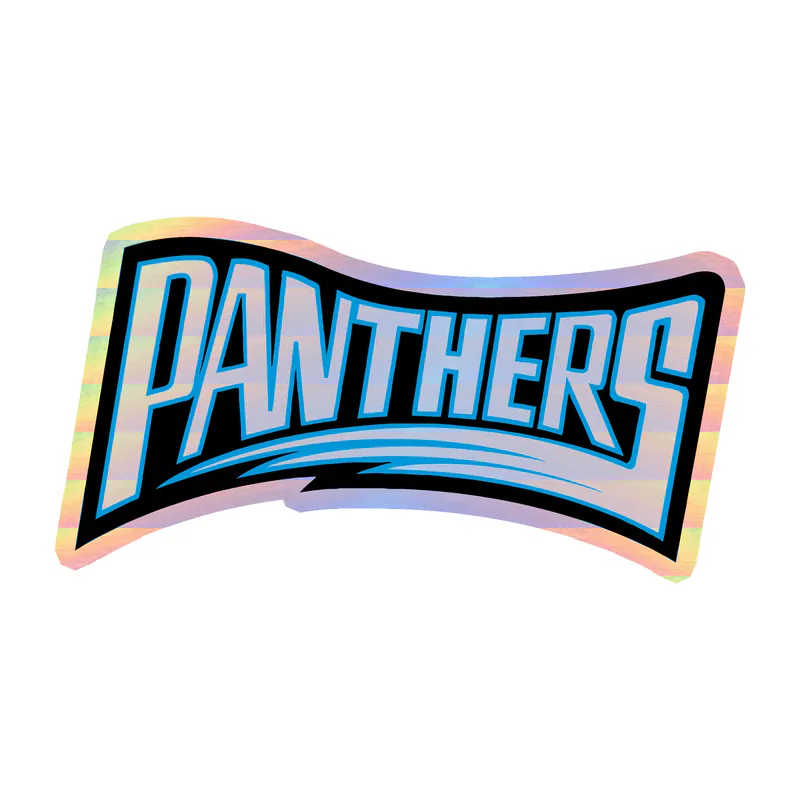 Carolina Panthers Holographic Vinyl Decal - Wording - Custom Size