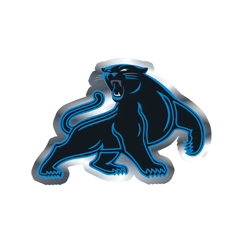 Carolina Panthers Silver Chrome Vinyl Decal - Panther - Custom Size