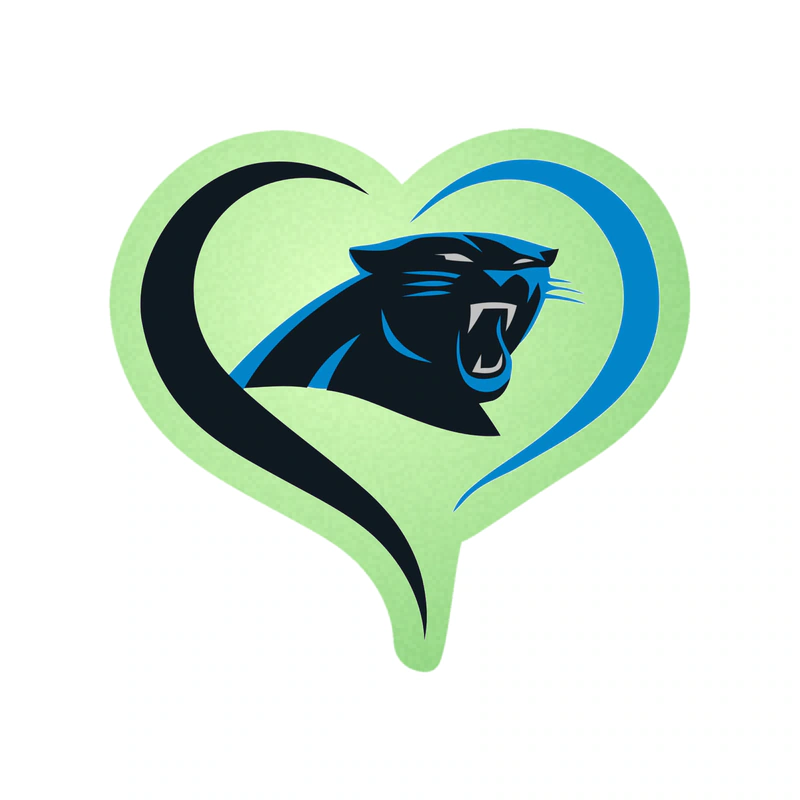 Carolina Panthers Glow in the Dark Vinyl Decal - Hear - Custom Size