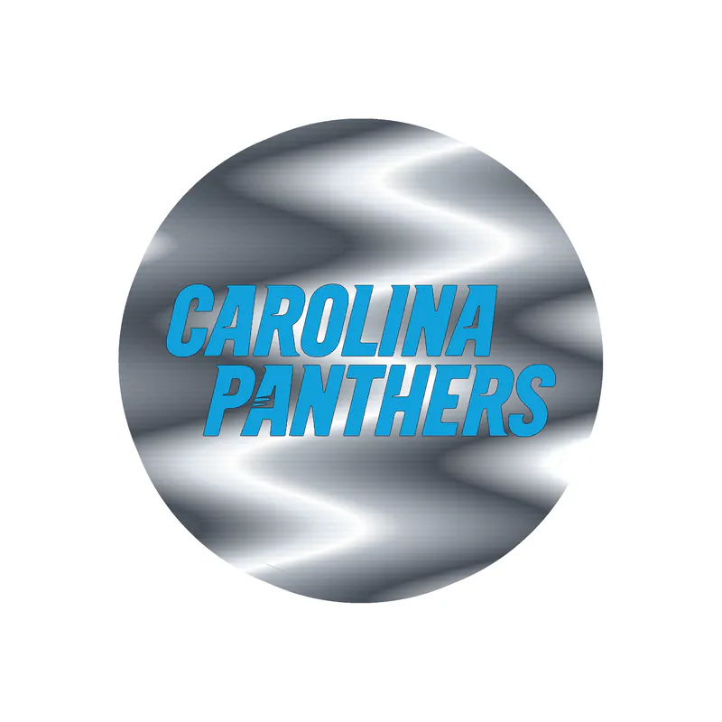 Carolina Panthers Silver Chrome Vinyl Decal - Circle - Custom Size