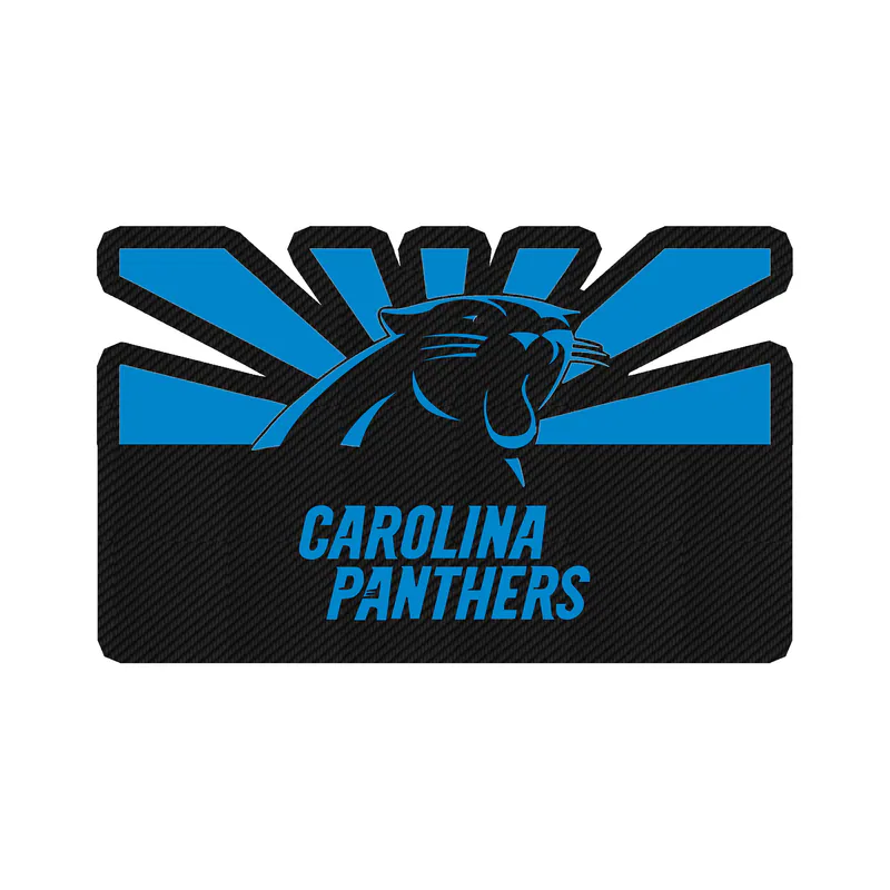 Carolina Panthers Carbon Fiber Vinyl Decal - Rectangle - Custom Size