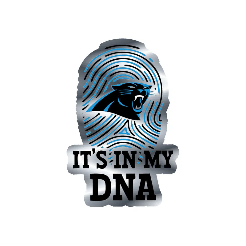 Carolina Panthers Silver Chrome Vinyl Decal - DNA - Custom Size