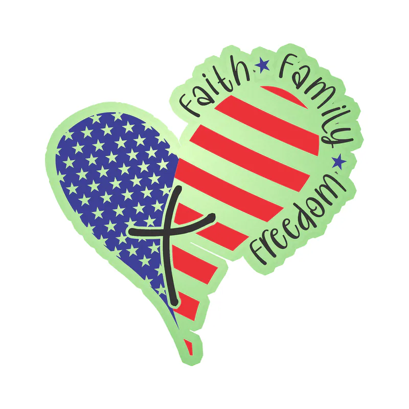 Faith Family Freedom - Glow in the Dark Vinyl Decal