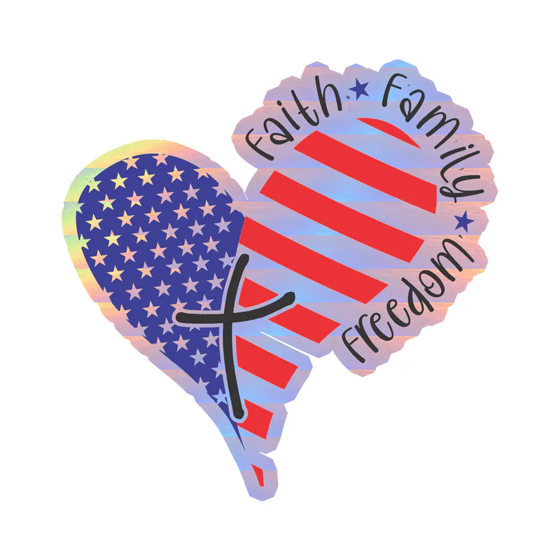 Faith Family Freedom - Holographic Vinyl Decal