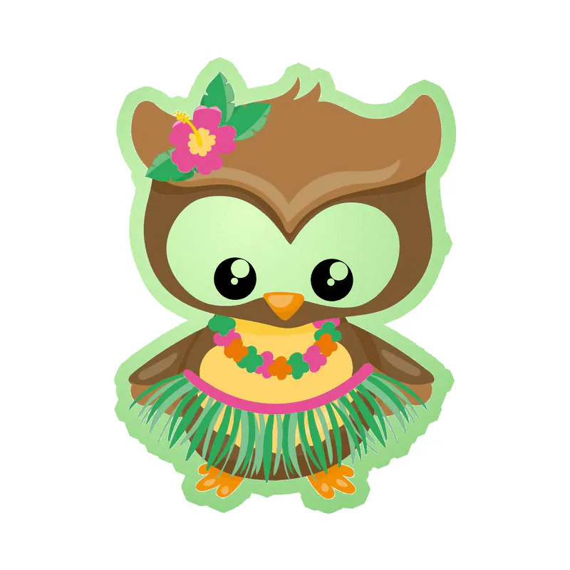 Summer Owl - Glow in the Dark Vinyl Decal
