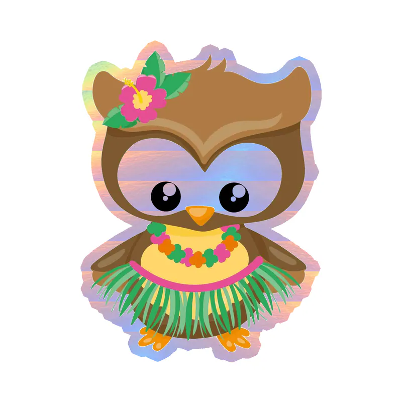 Summer Owl - Holographic Vinyl Decal