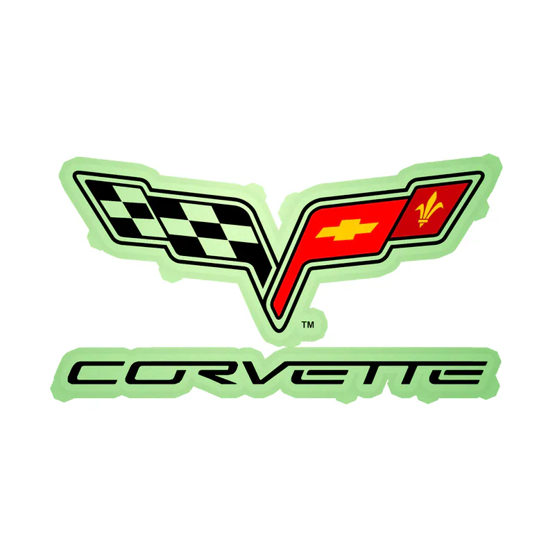 Corvette Logo Glow in the Dark Vinyl Decal