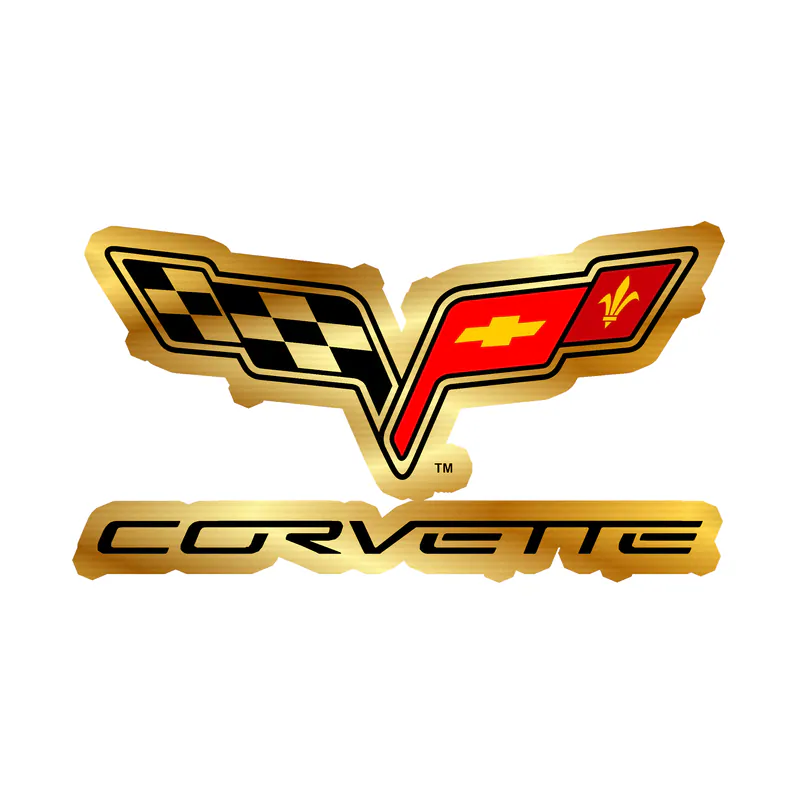 Corvette Logo Gold Chrome Vinyl Decal
