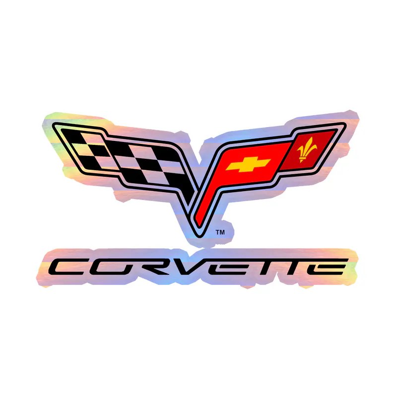 Corvette Logo Holographic Vinyl Decal