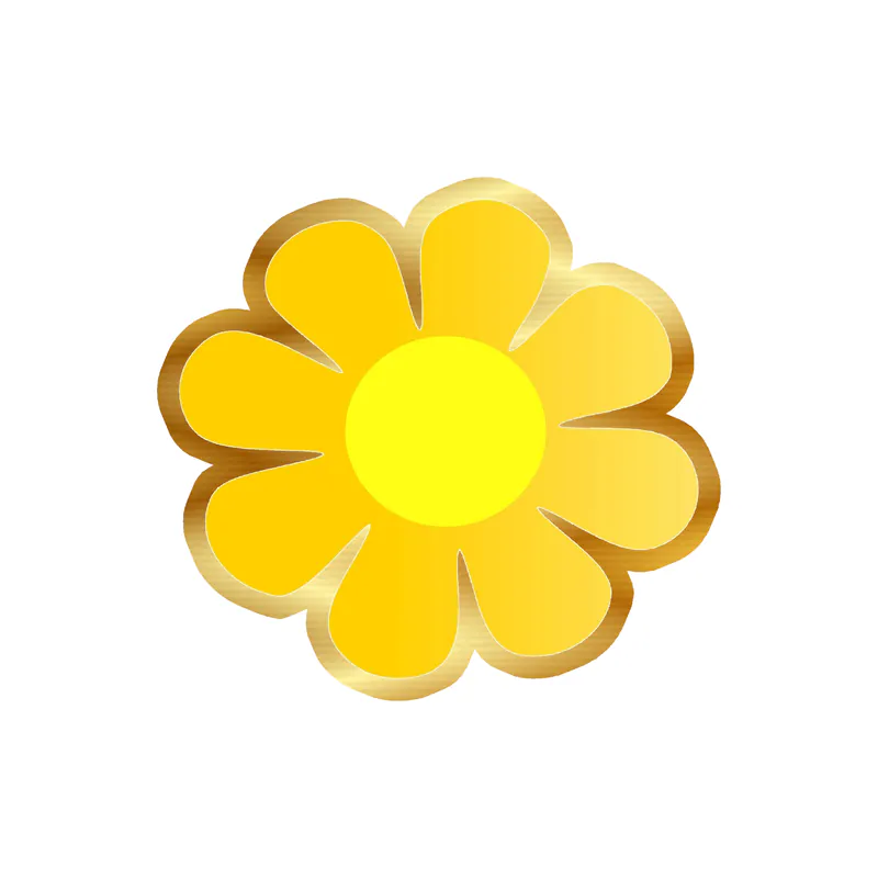 Flower Gold Chrome Vinyl Decal - Custom Size