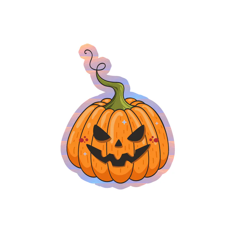 Pumpkin Holographic Vinyl Decal