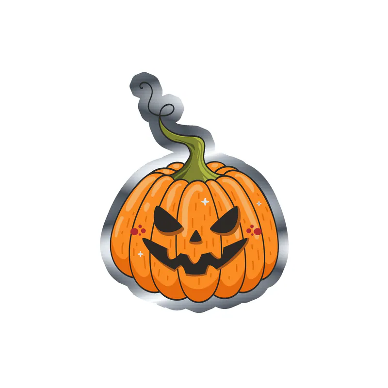 Pumpkin Silver Chrome Vinyl Decal