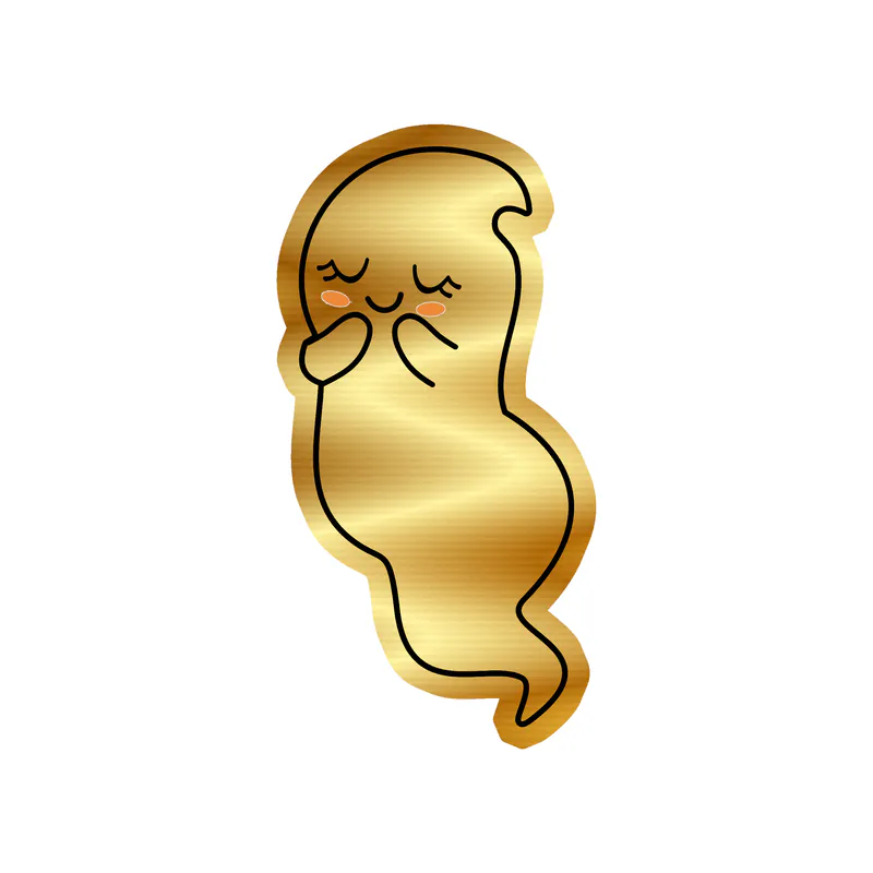 Ghost - Gold Chrome Vinyl Decal - Custom Size