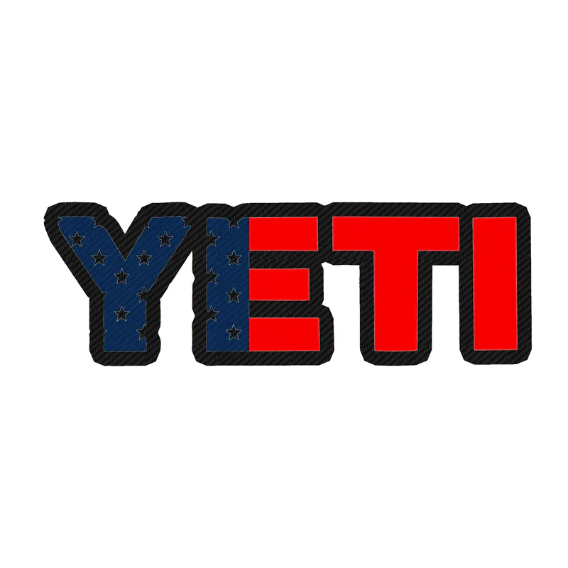 Yeti - American Flag - - Carbon Fiber Vinyl Decal