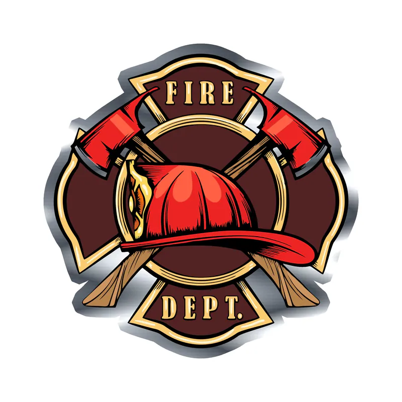 Fire Department - Silver Chrome Vinyl Decal