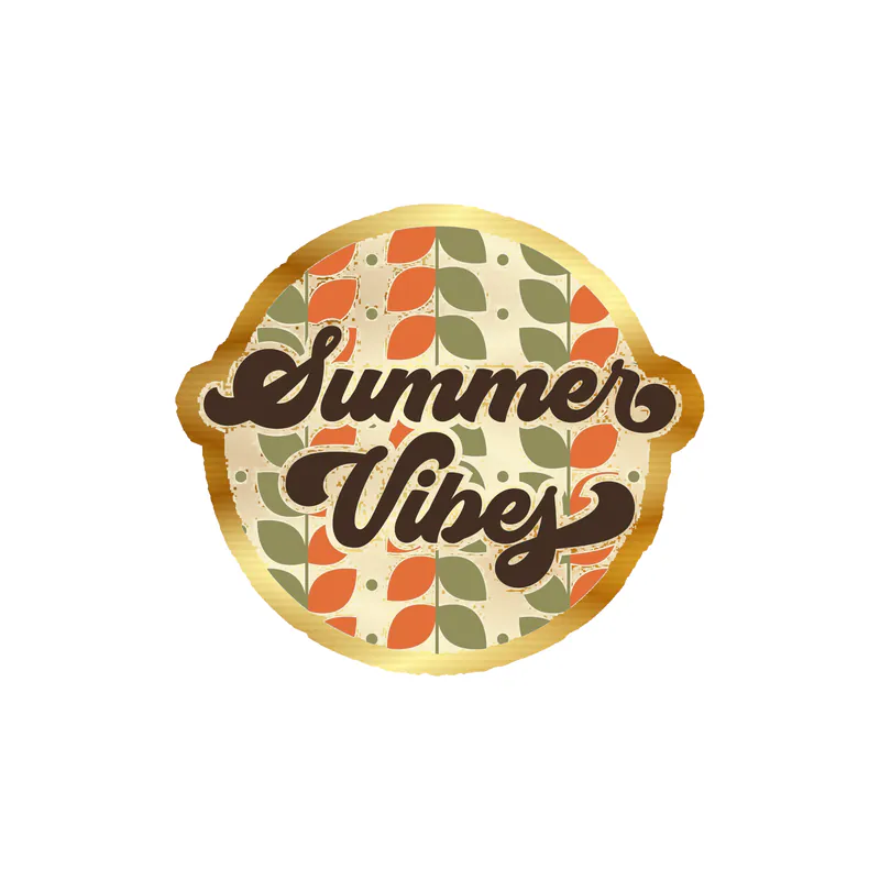 Summer Vibes Gold Chrome Vinyl Decal - Custom Size