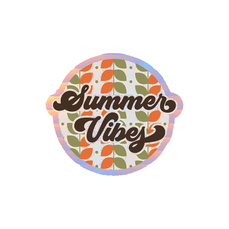 Summer Vibes Holographic Vinyl Decal - Custom Size