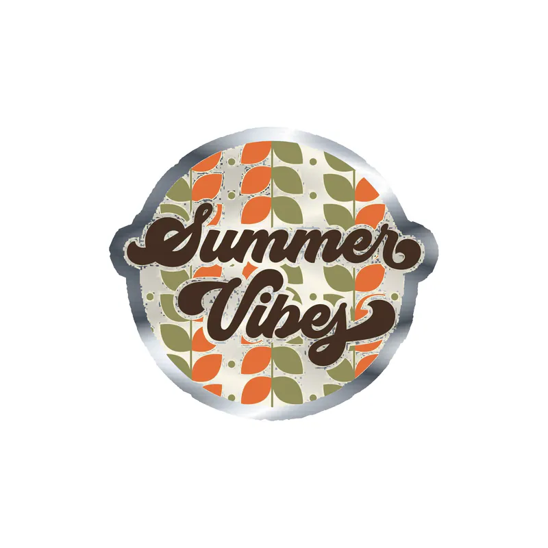 Summer Vibes Silver Chrome Vinyl Decal - Custom Size