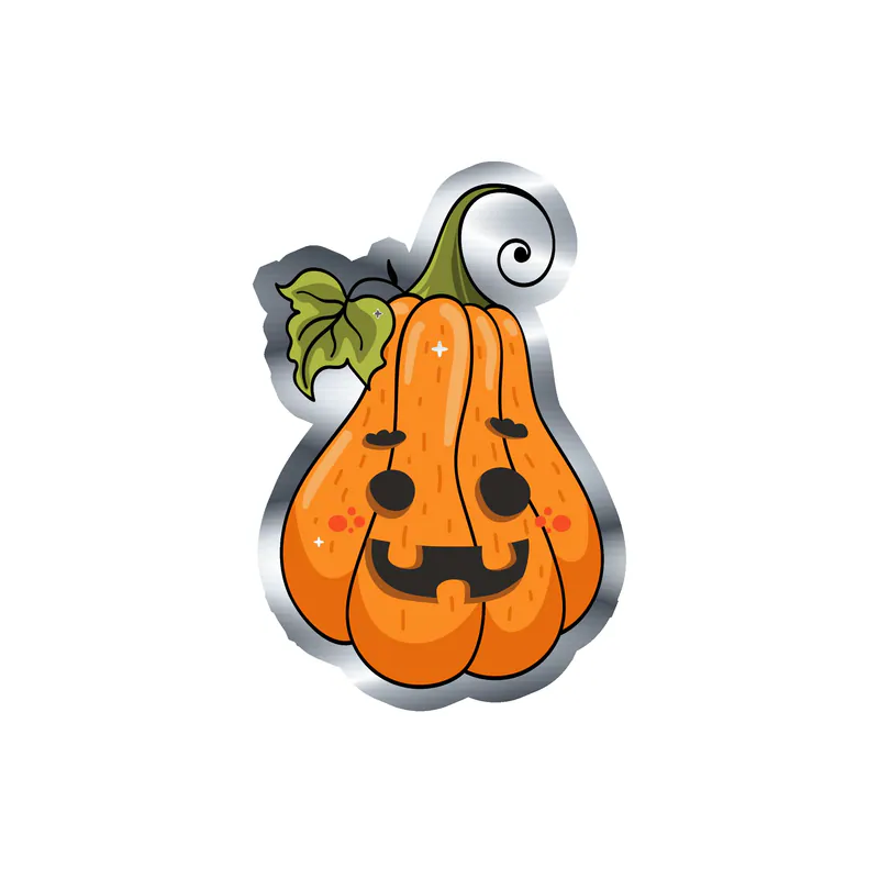 Pumpkin Silver Chrome Vinyl Decal - Custom Size