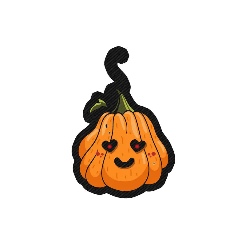 Pumpkin Carbon Fiber Vinyl Decal - Custom Size