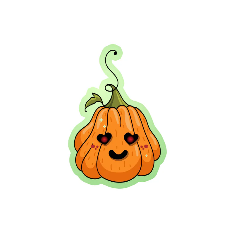 Pumpkin Glow in the Dark Vinyl Decal - Custom Size