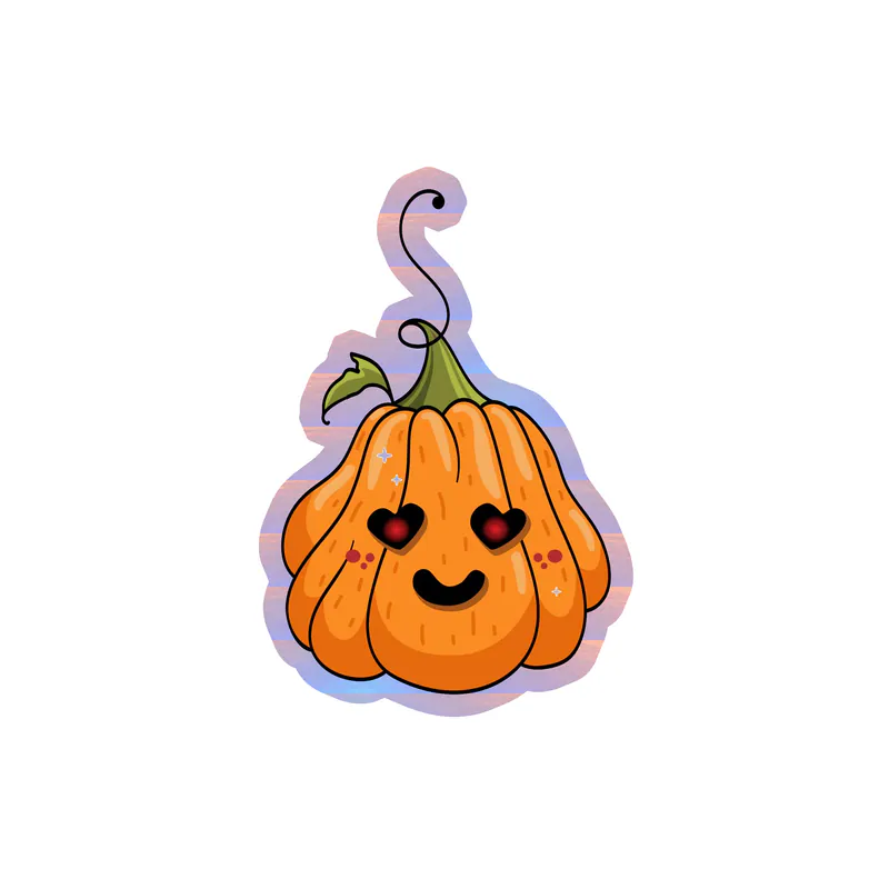 Pumpkin Holographic Vinyl Decal - Custom Size