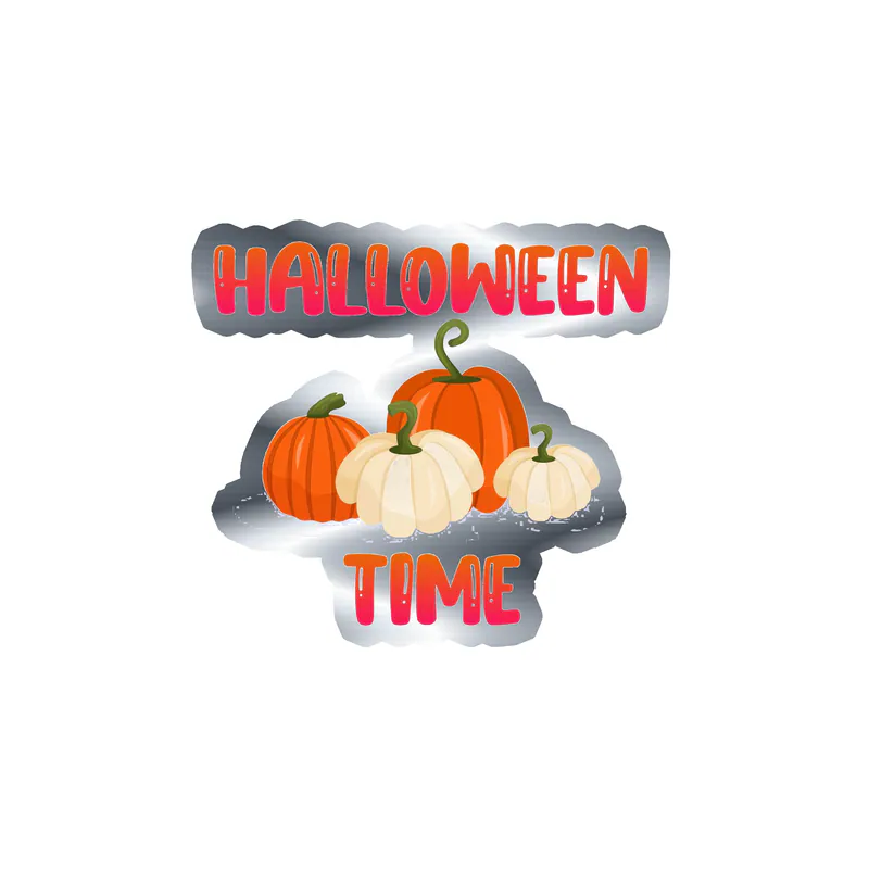 Halloween Time Silver Chrome Vinyl Decal - Custom Size