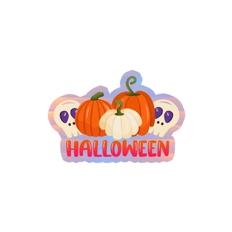 Halloween Holographic Vinyl Decal - Custom Size